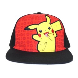 Casquette Snapback - Pikachu Danse (Noir/Rouge) - Pokemon