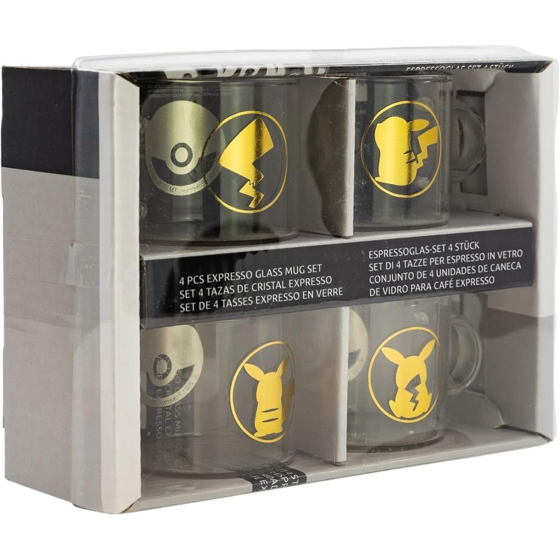 Set de 4 mugs en verre - Pikachu - Pokemon