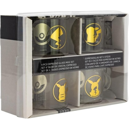Set de 4 mugs en verre - Pikachu - Pokemon