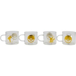 Set de 4 mugs en verre - Pikachu - Pokemon