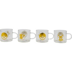 Set de 4 mugs en verre - Pikachu - Pokemon
