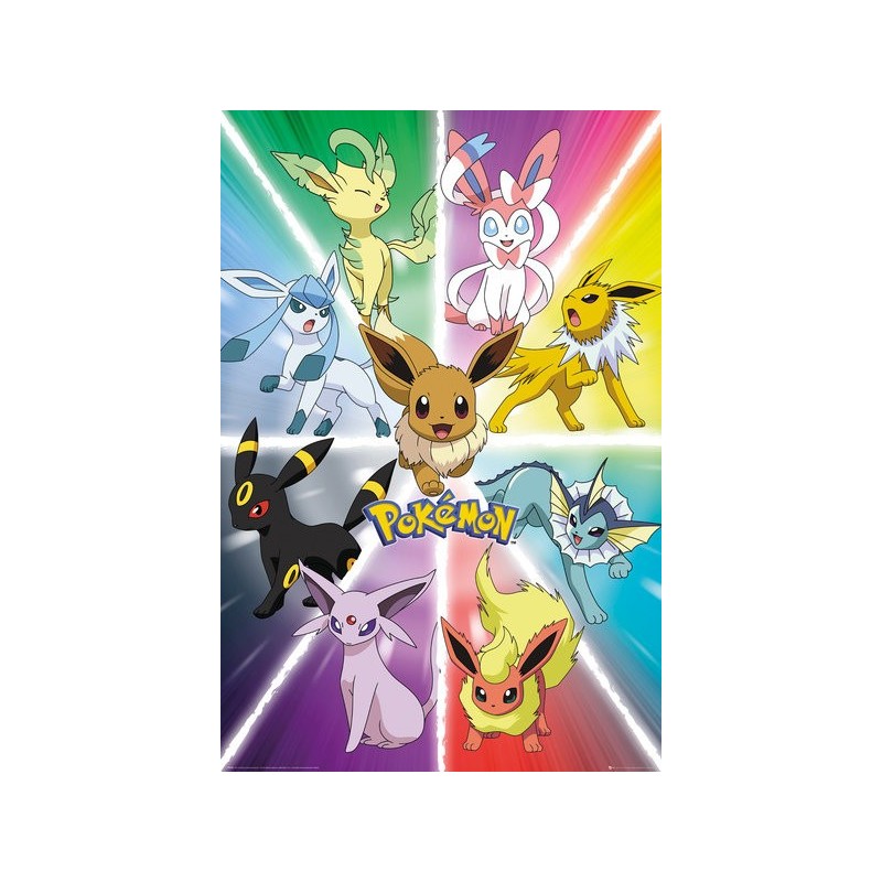 Poster - Evoli  évolution - Pokemon - Roulé  filmé