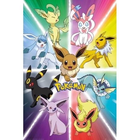 Poster - Evoli  évolution - Pokemon - Roulé  filmé