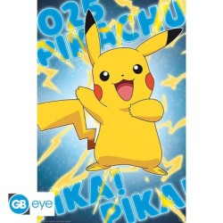 Poster - Pikachu effet métallisé - Pokemon - Roulé  filmé