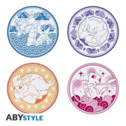 Set de 4 Assiettes - Style japonais - Pokemon